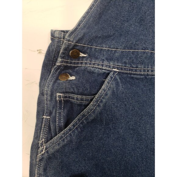 Real Work Wear Overalls Mens 52x32 Bib Carpenter Blue Farmer Engineer Garden - Picture 4 of 14